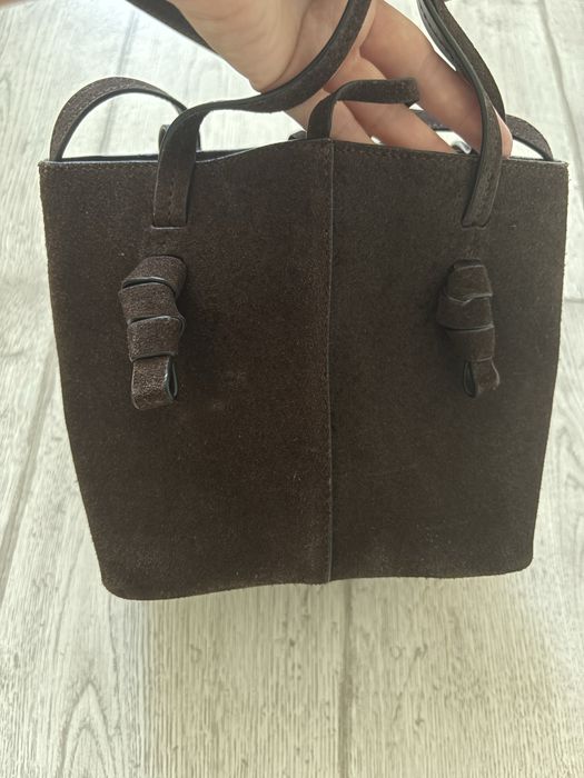 Сумка Massimo Dutti замш шоколадна