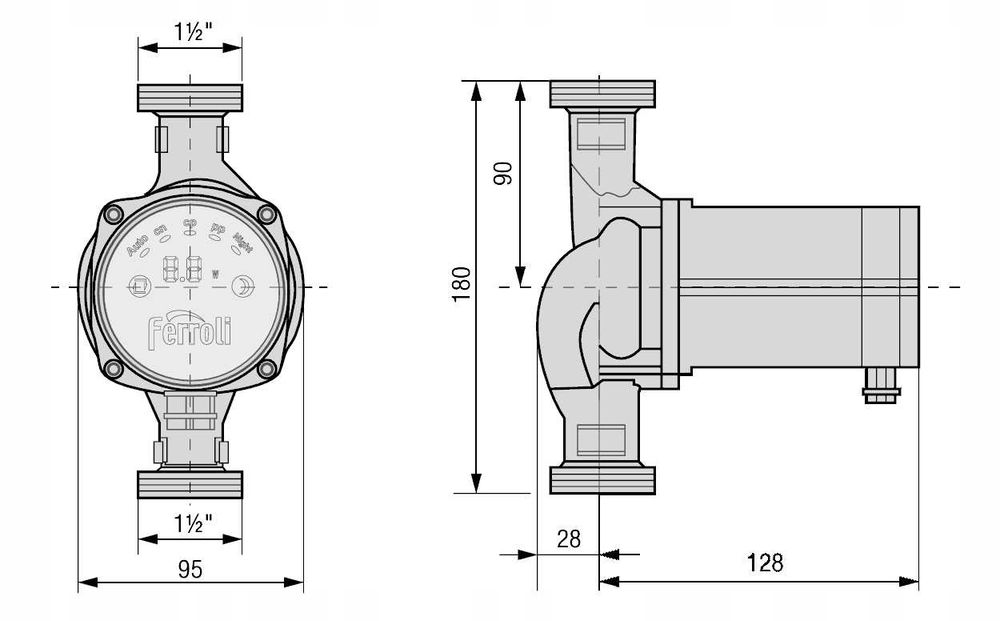 ELEKTRONICZNA pompa obiegowa/cyrkulacyjna FERROLI CRS 25-6/180