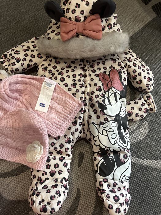 Комбинезон  демисезонный на девочку шапка   0-3 місяця 62 /68 см