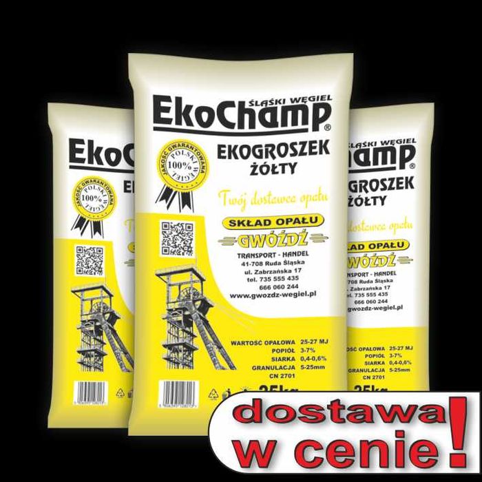 Węgiel Groszek EkoChamp® Żółty 25-27 MJ - Oferta Śląsk