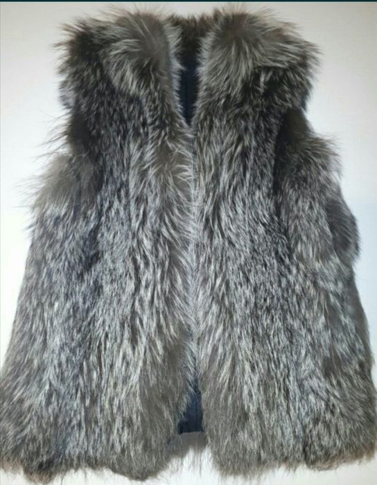 Kamizelka futrzana srebrny lis