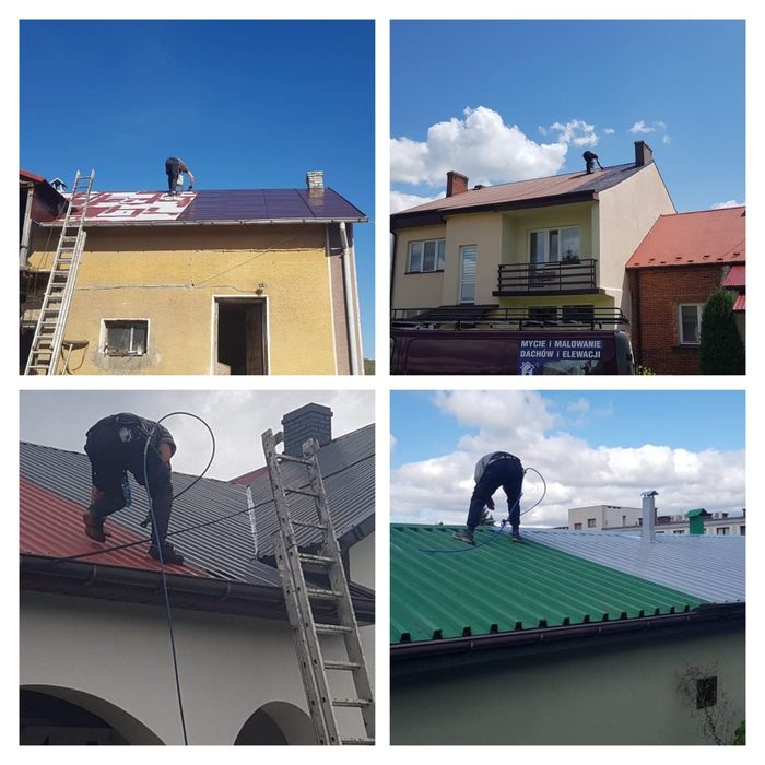 Mycie i malowanie Dachu oraz elewacji.Klejenie papy czyszczenie kostki
