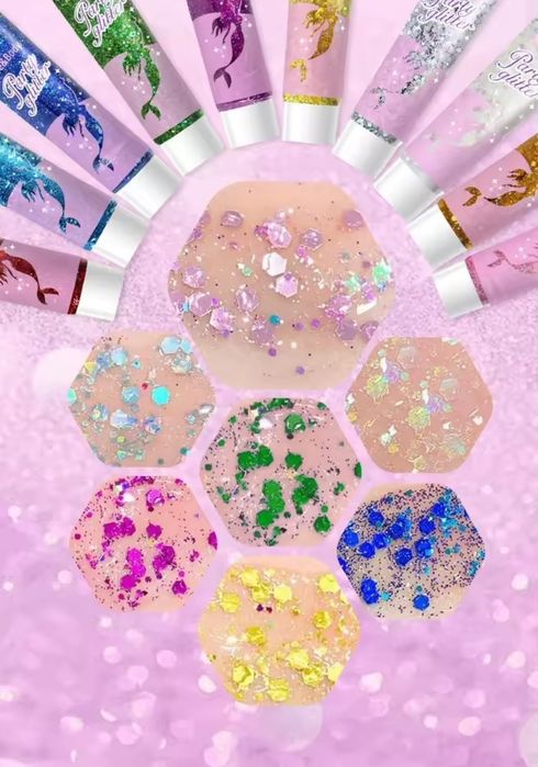 Набір блискіток глітеру 10 шт для боді-арту аквагриму