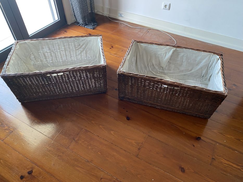 Conjunto de 3 cestos em vime para arrumação