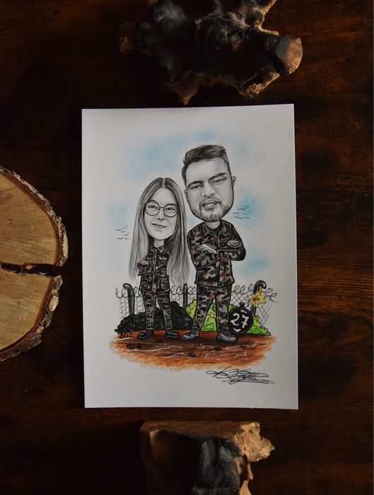 Karykatury rysowane ze zdjęcia na zamówienie klienta na różne okazje
