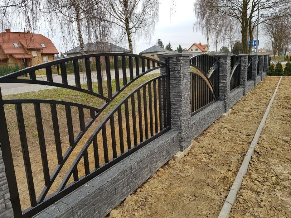 Ala klinkier, imitacja klinkieru, kamien, ogrodzenie, slupki, murki