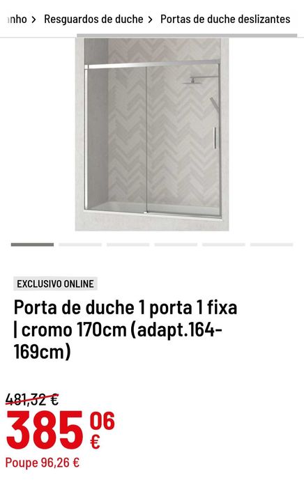 Porta de duche, novo e embalado, comprei por engano