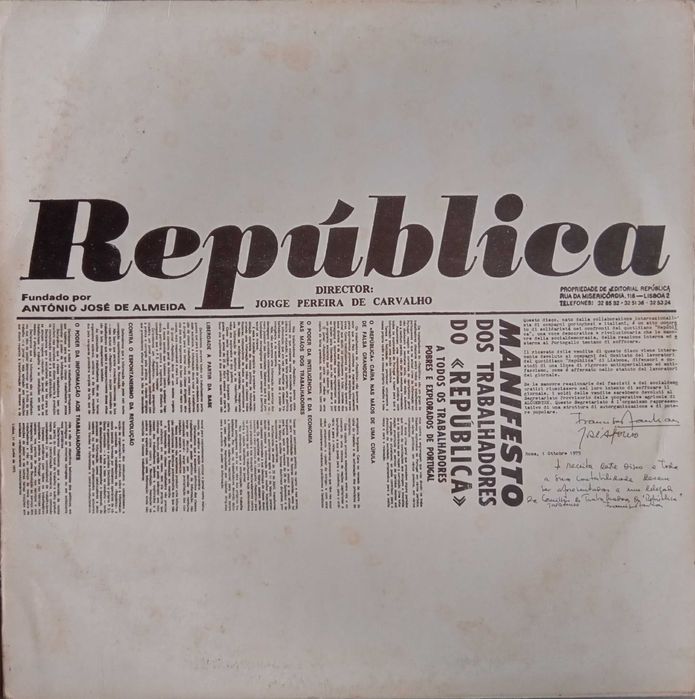 José Afonso, Francisco Fanhais	- - - - -		República	- - - - -	LP