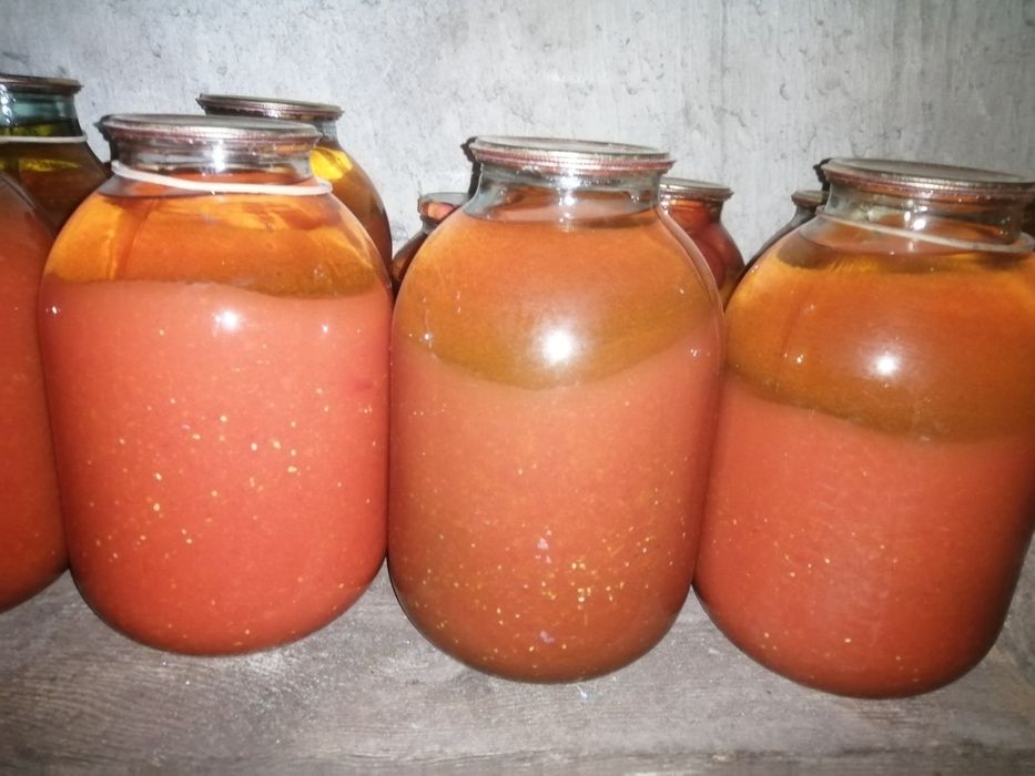 Томатный сок,сік томатний домашний, 3 л банка, урожай 2025 року