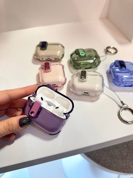 Чохол AirPods 1 2 3 4 Pro чехол прозорий з карабінами аірподс аирподс