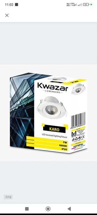 10 szt Lampa Oczko sufitowe halogen LED biały 230v 7W biały