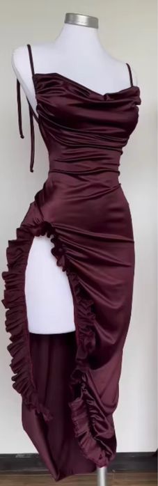 Sukienka prom comers elegancka wieczorowa czerwona burgundy