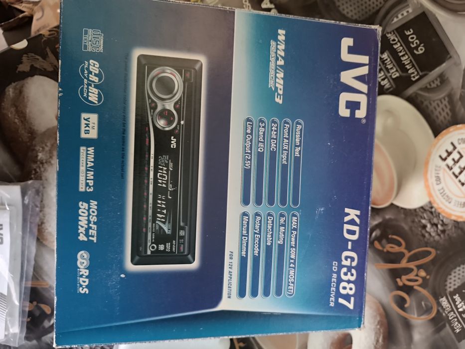 автомобильный CD-ресивер JVC KD-G387. Магнитола нова