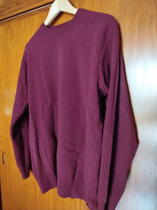 Pullover de lã bordeaux, L