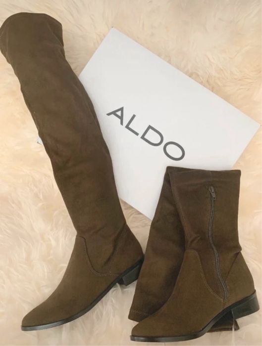 Aldo kozaki wysokie muszkieterki 39 nowe khaki brązowe