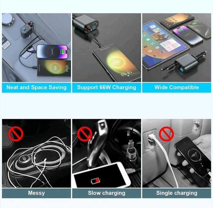 Carregador Auto USB-C 120W Fast Charge