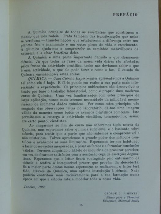 Química, uma Ciência Experimental de George C. Pimentel