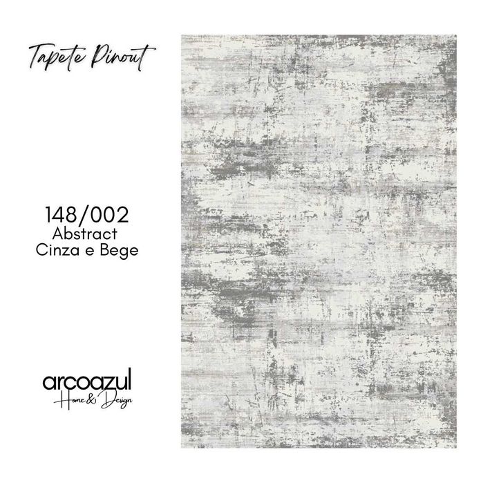 Tapete Pinout Cinza e Azul - 160x230cm By Arcoazul