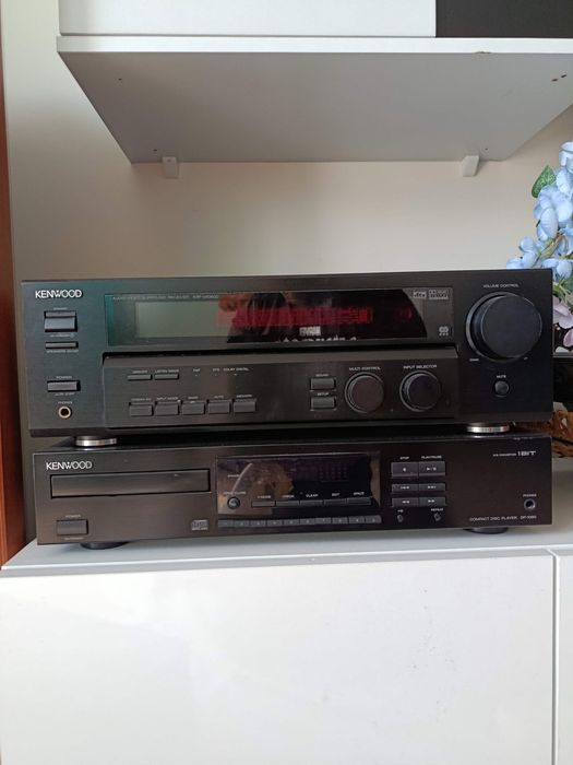 Amplituner Kenwood 5.1 +pilot + odtwarzacz Cd