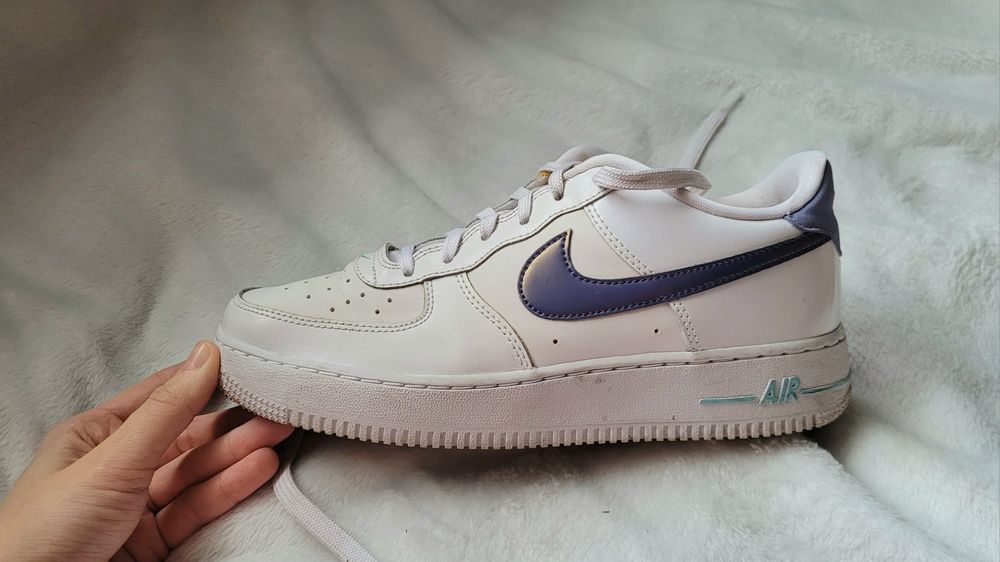 Nike air force 40 sportwear 1 niskie white purple białe thistle dust