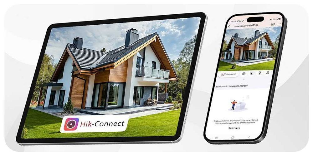 Zestaw monitoring 6 kamer panoramicznych 180 5Mpx audio dom Hikvision