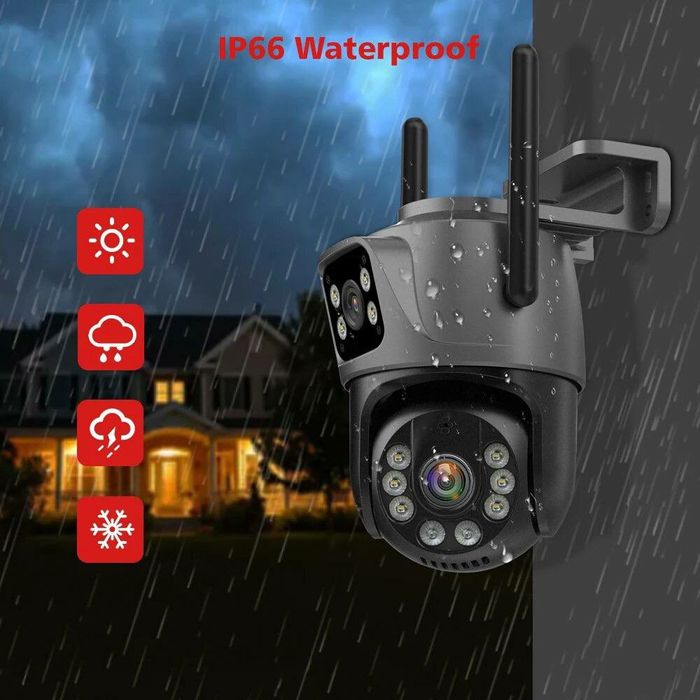 ‼️ подвійна поворотна 8Мп камера відео спостереження на ICsee