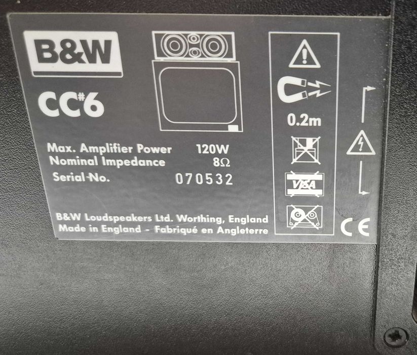 B&W CC6 (coluna central Bowers&Wilkins)