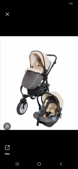 Carrinho passeio  bebé zippy  trio 3 em 1