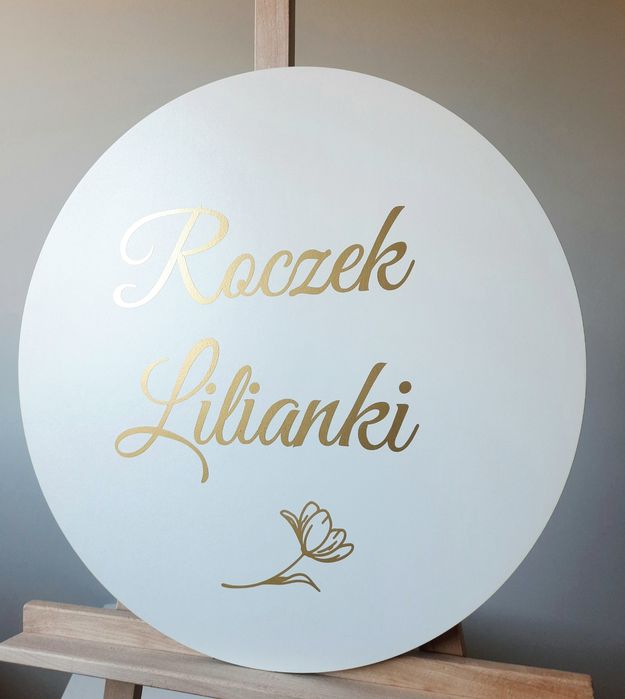Roczek tablica powitalna dekoracje złoty napis tablica okoliczności