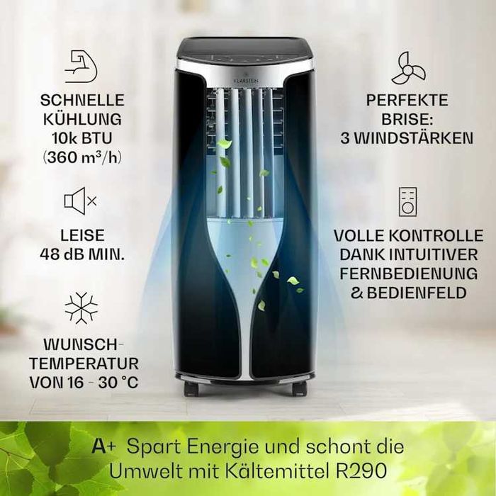 Мобильный кондиционер охладитель фреон Klarstein New Breeze ECO 10000 BTU