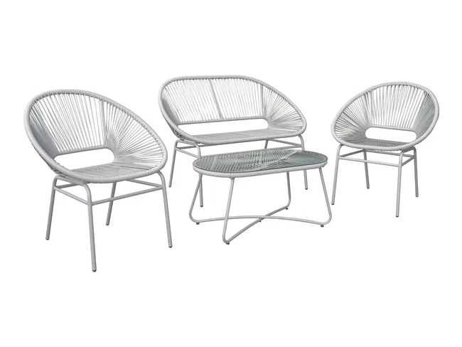 Nowy zestaw mebli ogrodowych dla 4 osób kolor szary