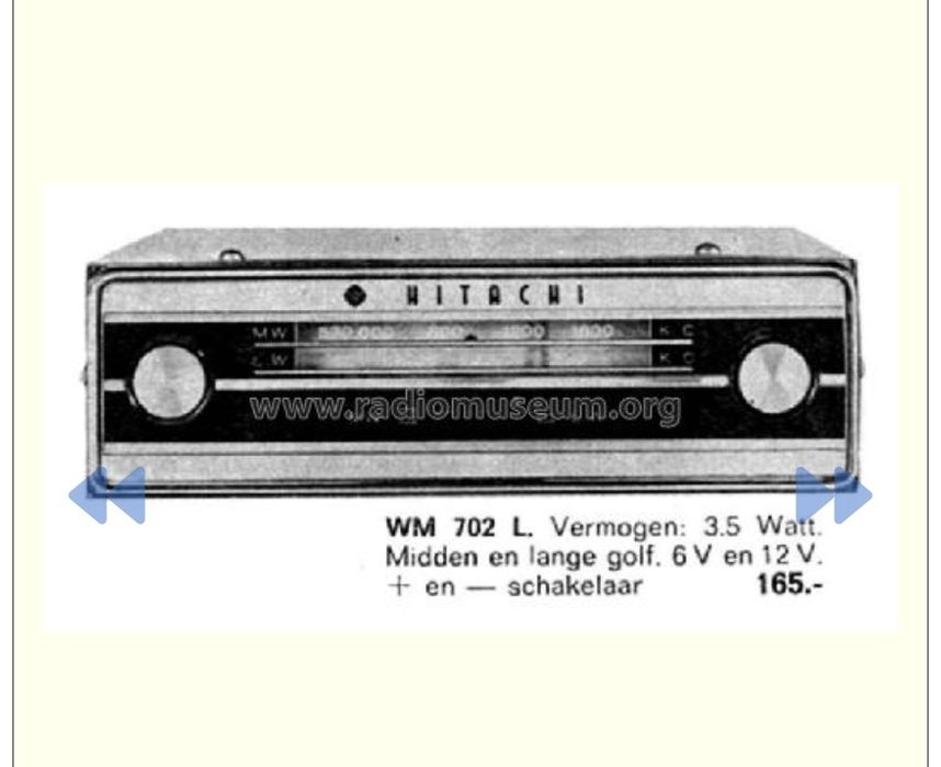 Hitachi WM-702L - Auto rádio antigo