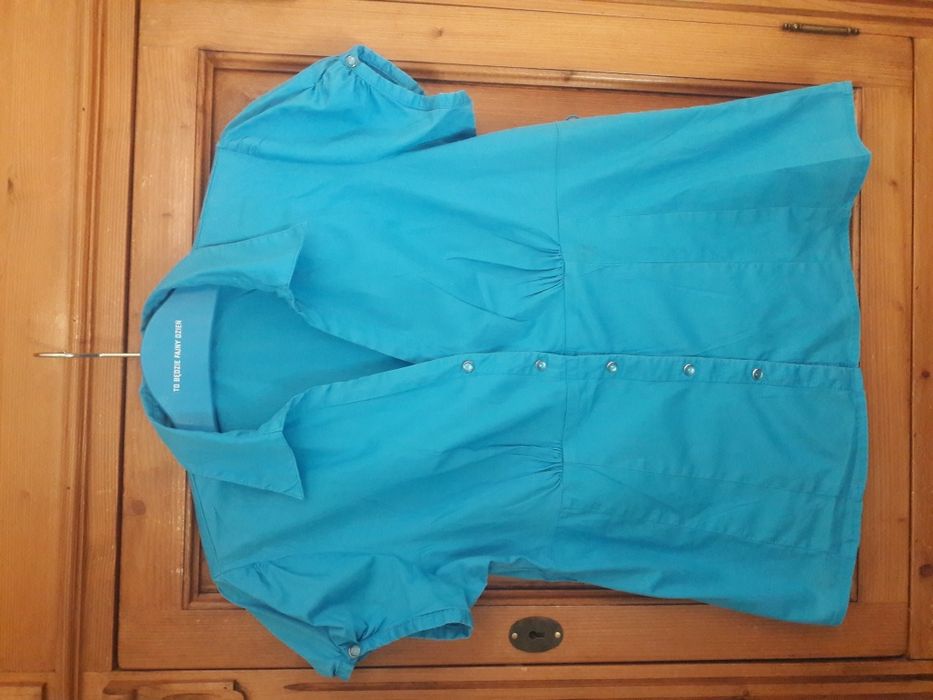 Dunnes lekka, kobieca bluzka morski błękit elastic r 14 i L lub 40/42