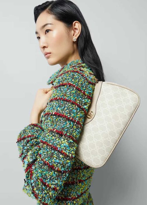 Сумка Gucci Ophidia Small Shoulder Chain Top Handle Bag GG Supreme Bei