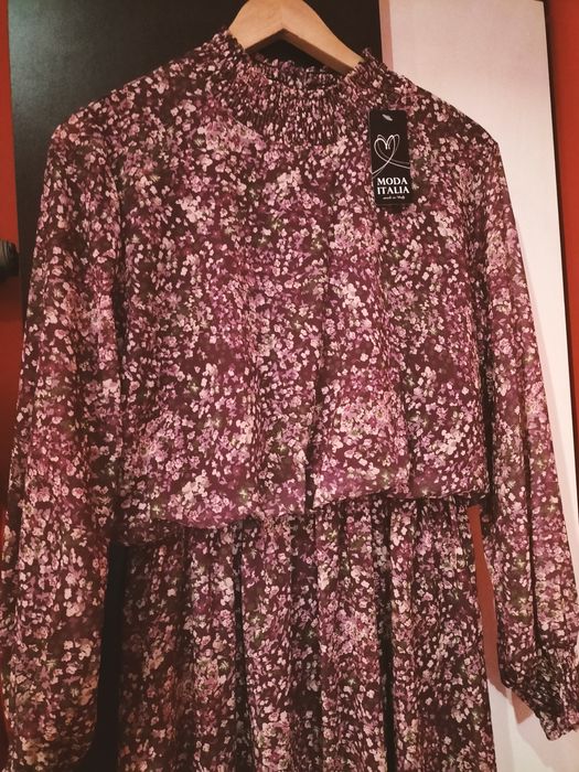Sukienka włoska Italia Moda s/m kwiaty butik