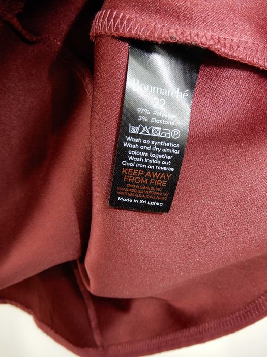 Spódnica maxi długa zamszowa bordowa rozkloszowana Bonmarche 50 52 5XL