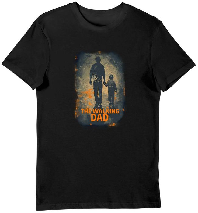Koszulka męska dla taty the walking dad czarna XL