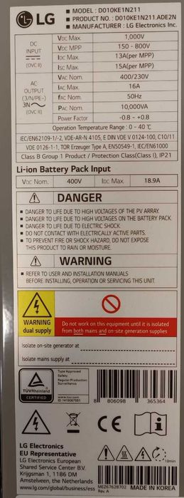 KIT Bateria + Inversor LG