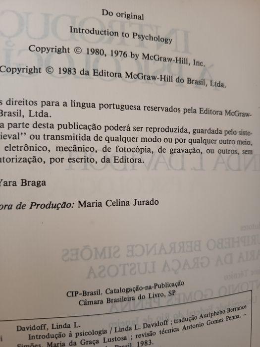 Introdução á Psicologia - Linda L. Davidoff