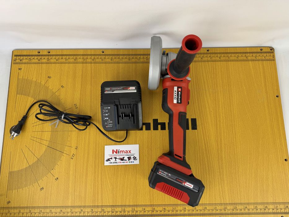 Безщіткова болгарка Einhell AXXIO з акумулятором та зарядкою