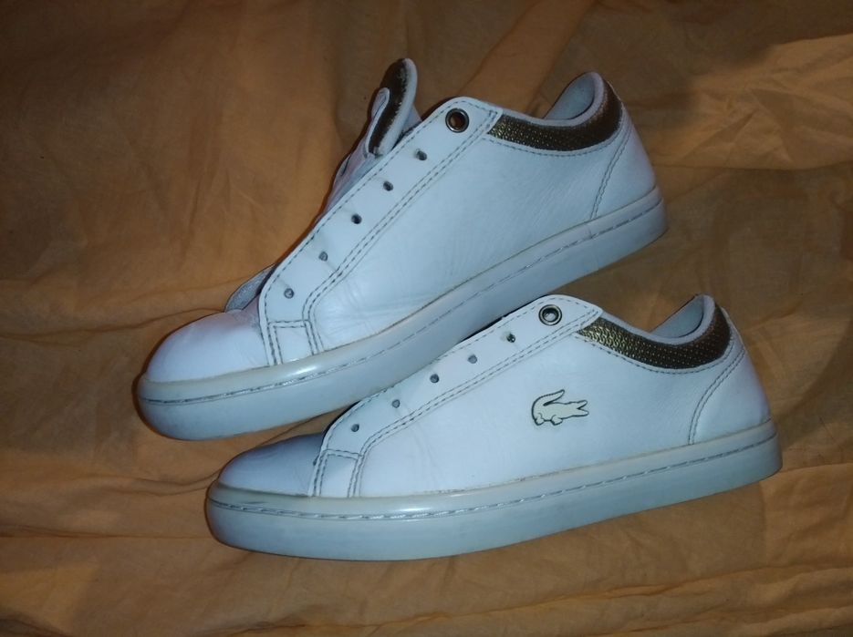Кроссовки женские лакоста белые 37 кожанные lacoste
