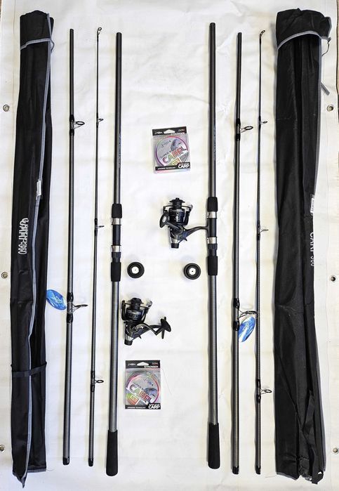 2 nowe zestawy karpiowe 360 cm 68-180 g + KOŁOWROTKI 250 zł