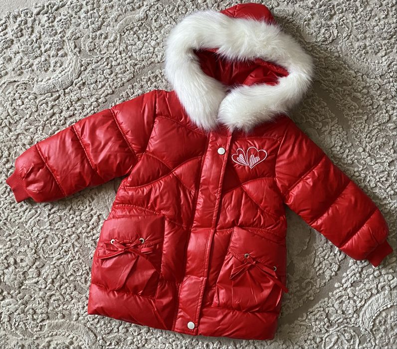 Зимова подовжена куртка пальто для/на дівчинки/девочки 130-160