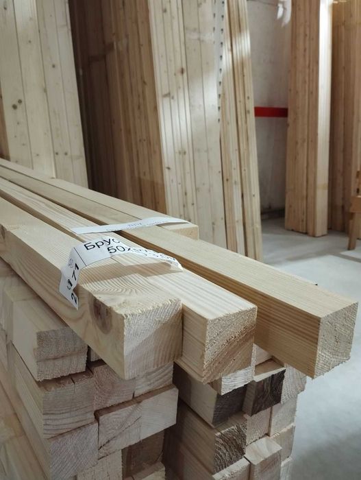 Брус струганий 50х50мм, рейка стругана, бруси для стелажів, є ДОСТАВКА