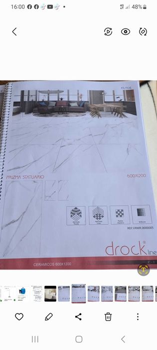 vendo pavimento cerâmico imitação mármore 160x60cm