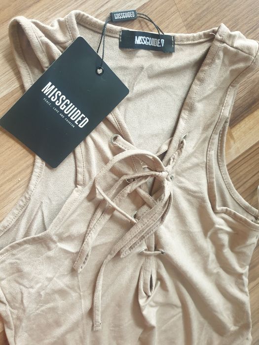 Missguided body ciałowe nude 38 M camel karmelowe nowe z metką