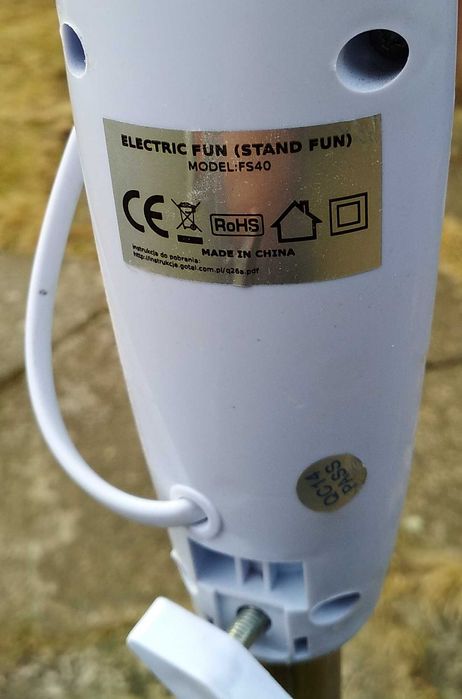 wiatrak wentylator domowy podłogowy kolumnowy stojący cichy FS40