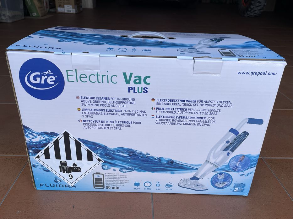 Aspirador eletrico a bateria para piscinas ou spas marca Gre electric vac plus(novo na caixa)