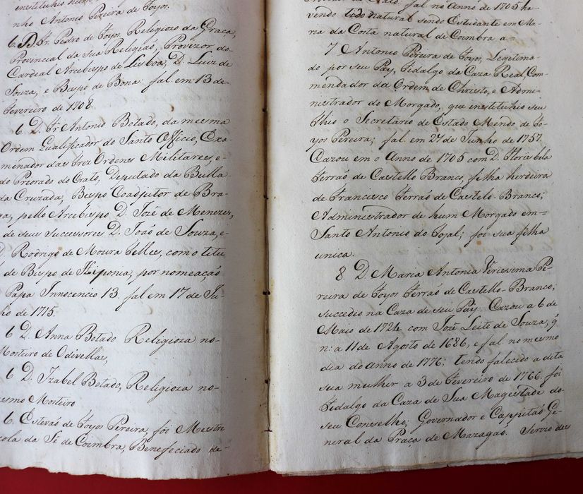 Comendadores de Mação Tomar Ordem de Cristo 1759 Foios