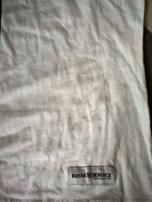 Koszulka biała t-shirt biały napisy Russe Service RusseService L